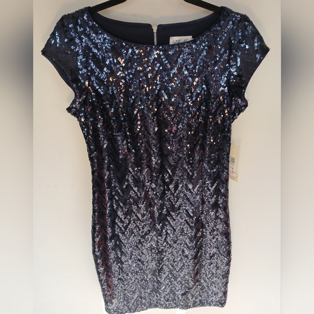 Eliza J Midnight Blue Sequin Mini Dress